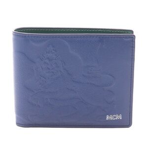 MCM Leather Bifold Wallet Blue/Green